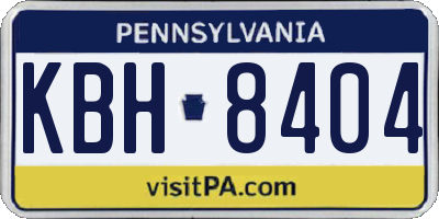 PA license plate KBH8404