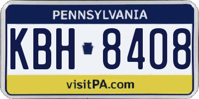 PA license plate KBH8408