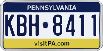 PA license plate KBH8411