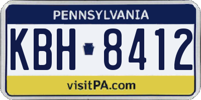 PA license plate KBH8412