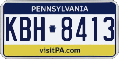 PA license plate KBH8413