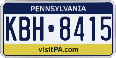 PA license plate KBH8415