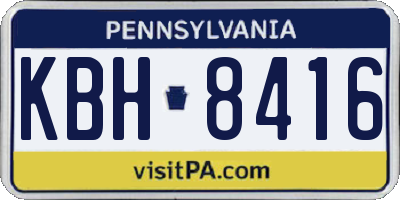 PA license plate KBH8416
