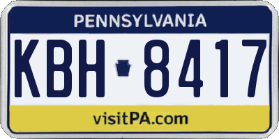 PA license plate KBH8417