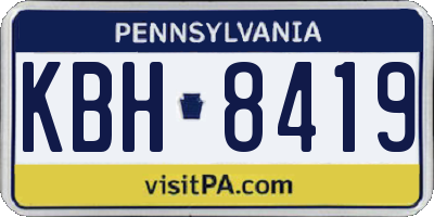 PA license plate KBH8419