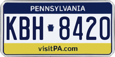 PA license plate KBH8420