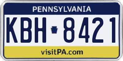 PA license plate KBH8421
