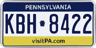 PA license plate KBH8422