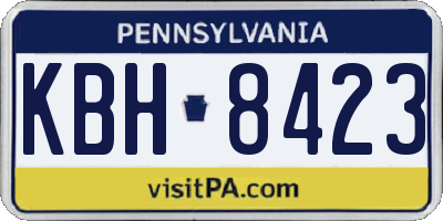 PA license plate KBH8423