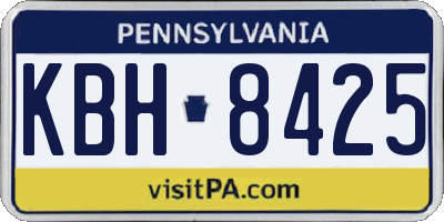 PA license plate KBH8425