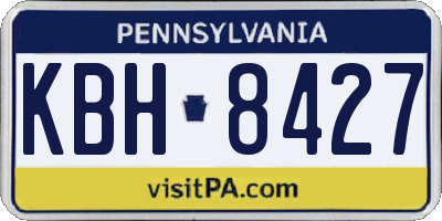 PA license plate KBH8427