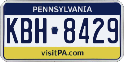 PA license plate KBH8429