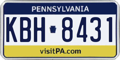 PA license plate KBH8431