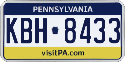 PA license plate KBH8433