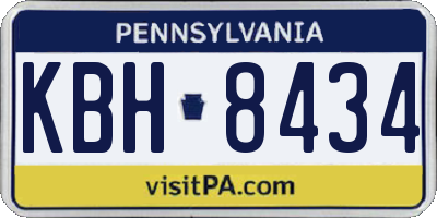 PA license plate KBH8434