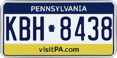 PA license plate KBH8438