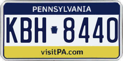 PA license plate KBH8440