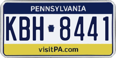 PA license plate KBH8441