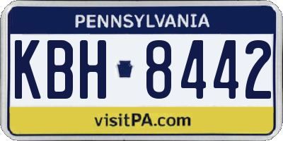 PA license plate KBH8442