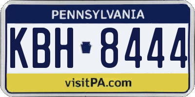 PA license plate KBH8444