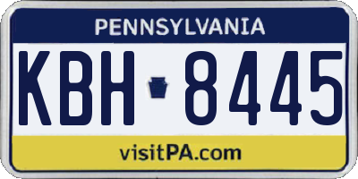 PA license plate KBH8445