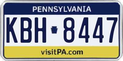 PA license plate KBH8447