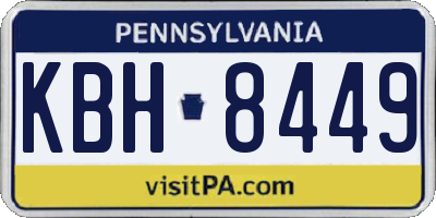PA license plate KBH8449
