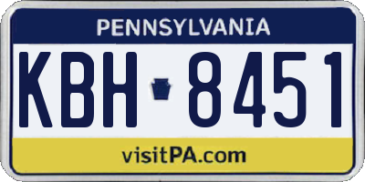 PA license plate KBH8451