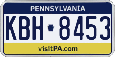 PA license plate KBH8453