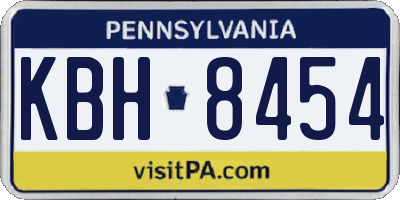 PA license plate KBH8454