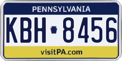 PA license plate KBH8456