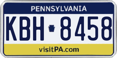 PA license plate KBH8458