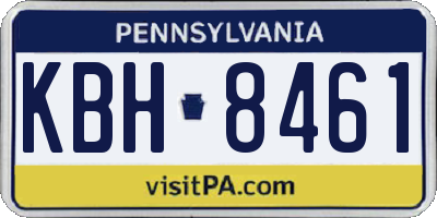 PA license plate KBH8461