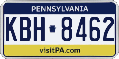 PA license plate KBH8462