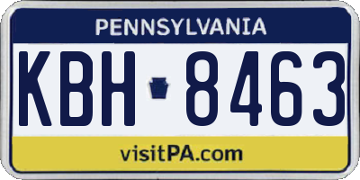 PA license plate KBH8463