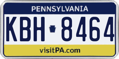 PA license plate KBH8464