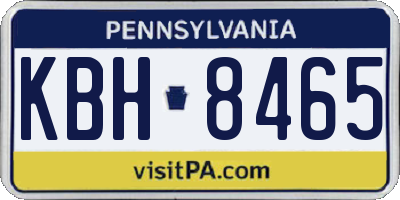 PA license plate KBH8465