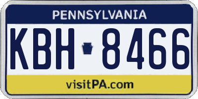 PA license plate KBH8466