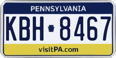 PA license plate KBH8467