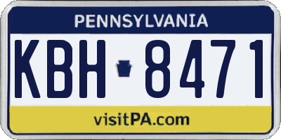 PA license plate KBH8471