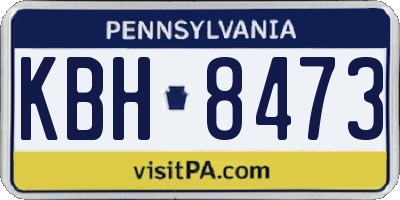 PA license plate KBH8473