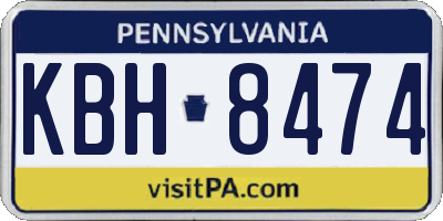 PA license plate KBH8474