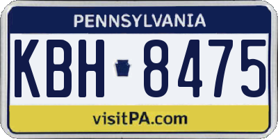 PA license plate KBH8475