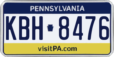 PA license plate KBH8476