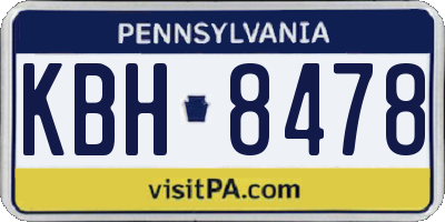 PA license plate KBH8478
