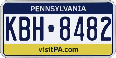 PA license plate KBH8482