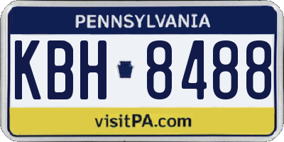 PA license plate KBH8488