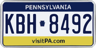 PA license plate KBH8492