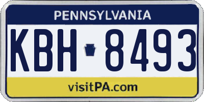 PA license plate KBH8493