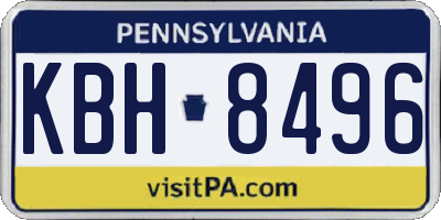 PA license plate KBH8496